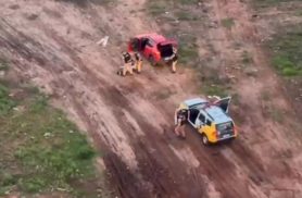 Falcão 04 apoia perseguição e ajuda PM a prender suspeito com carga de drogas em Umuarama