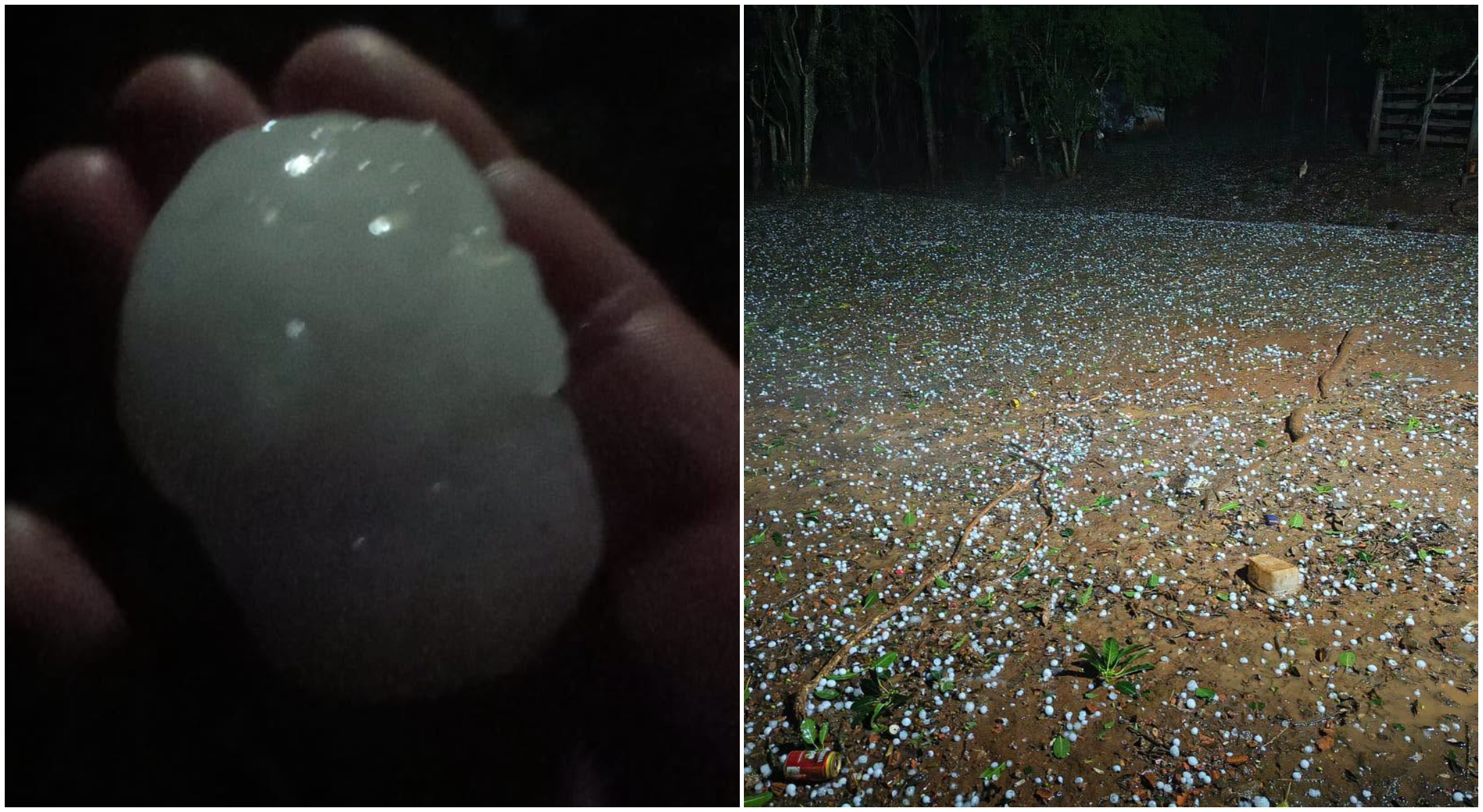 Imagem referente a Granizo do tamanho de ovo de galinha atinge localidades do interior de Reserva