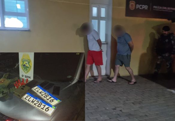 Dois homens são presos pelo CHOQUE com coletes balísticos e munições durante ação contra “piratas do asfalto” Dois homens são presos pelo CHOQUE com coletes balísticos e munições durante ação contra “piratas do asfalto”