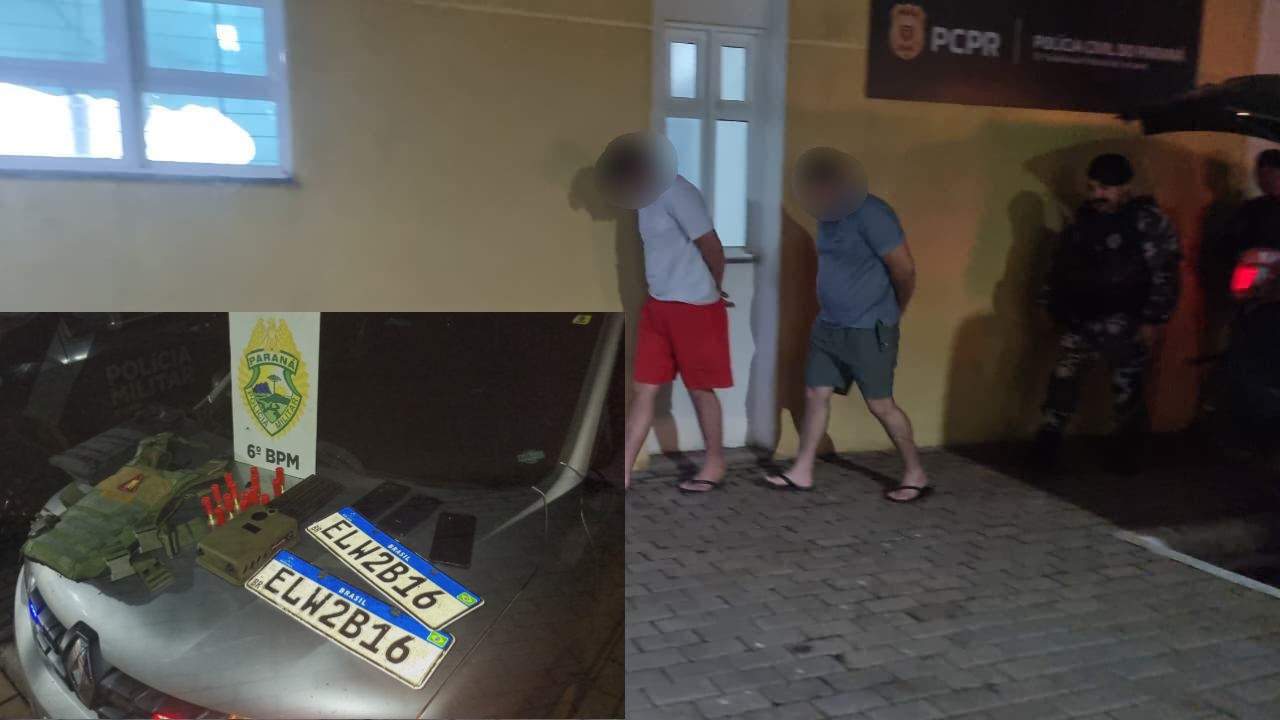Imagem referente a Dois homens são presos pelo CHOQUE com coletes balísticos e munições durante ação contra “piratas do asfalto”