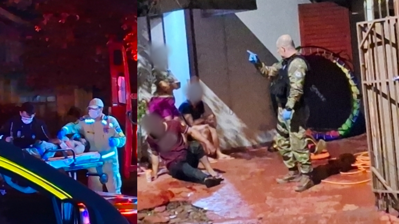 Briga termina com três esfaqueados e mobiliza SIATE e Guarda Municipal no bairro Morumbi, em Cascavel