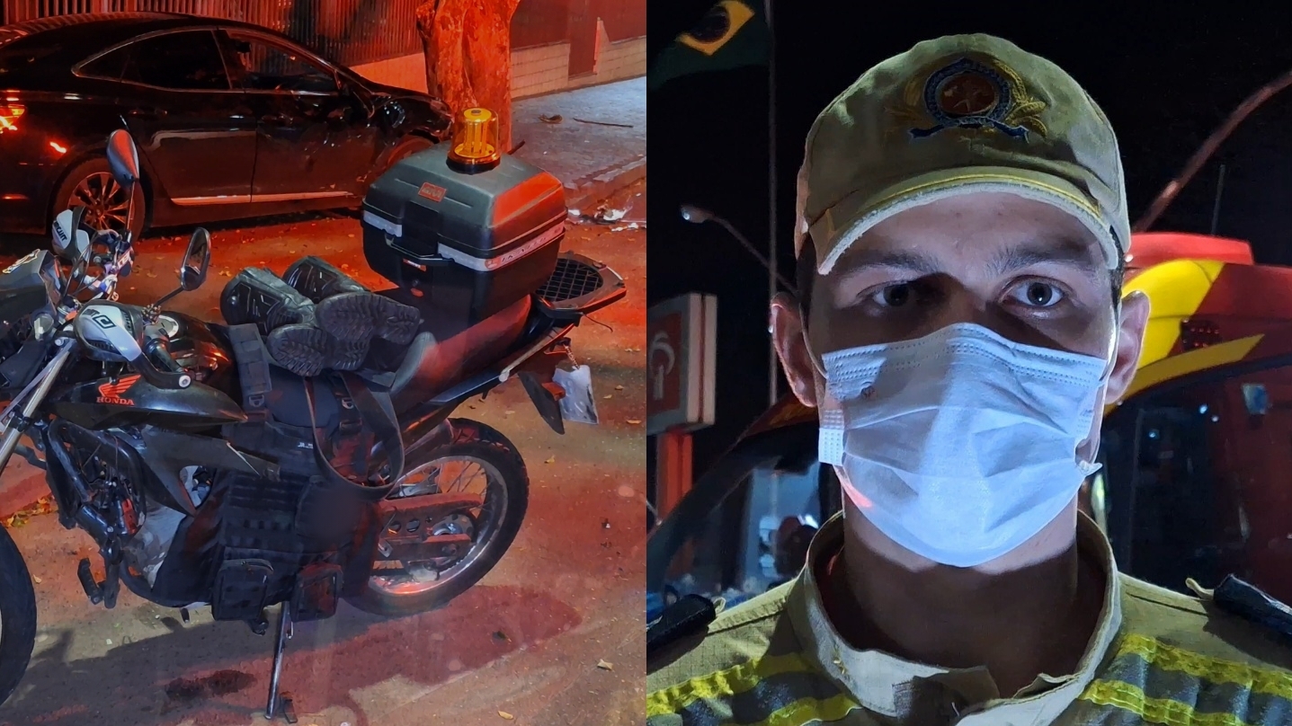 Tenente explica atendimento após colisão que deixou motociclista ferido no Neva em Cascavel