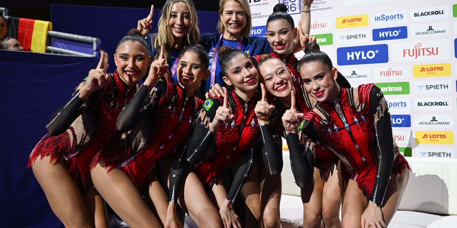 Imagem referente a Brasil faz história e leva dois ouros no Mundial de ginástica rítmica