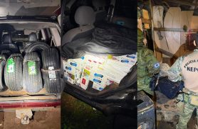 PF e PM apreendem pneus, cigarros e mais de 100 quilos de maconha em Foz do Iguaçu