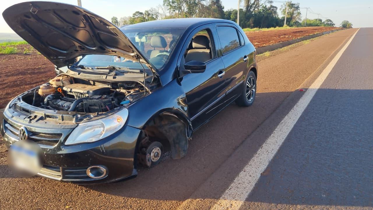 Susto na BR-369: Casal e criança escapam ilesos após roda do carro se soltar