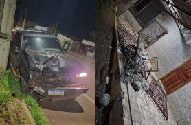 Caminhonete bate contra estabelecimento e é encontrada abandonada no bairro Interlagos