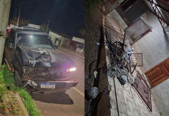 Caminhonete bate contra estabelecimento e é encontrada abandonada no bairro Interlagos Caminhonete bate contra estabelecimento e é encontrada abandonada no bairro Interlagos