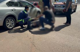 Acidente entre Civic e moto deixa motociclista ferido