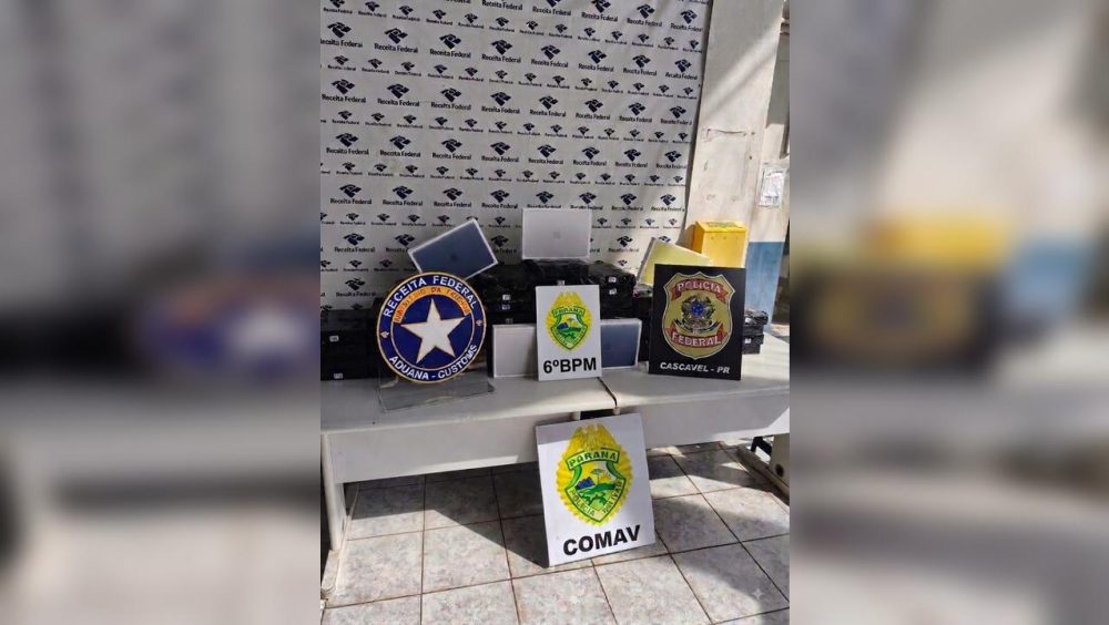 Operação conjunta apreende 60 equipamentos eletrônicos e prende duas pessoas em Cascavel Imagem referente a Operação conjunta apreende 60 equipamentos eletrônicos e prende duas pessoas em Cascavel