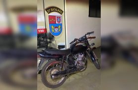 PM recupera motocicleta furtada durante abordagem em Formosa do Oeste