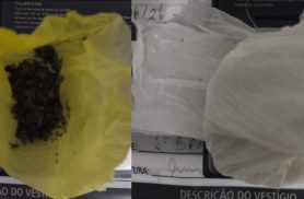 PM apreende cocaína, maconha e 531 pinos em residência no bairro Floresta, em Cascavel
