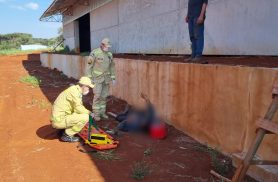 Trabalhador sofre queda de 4 metros em obra na área rural de Cascavel