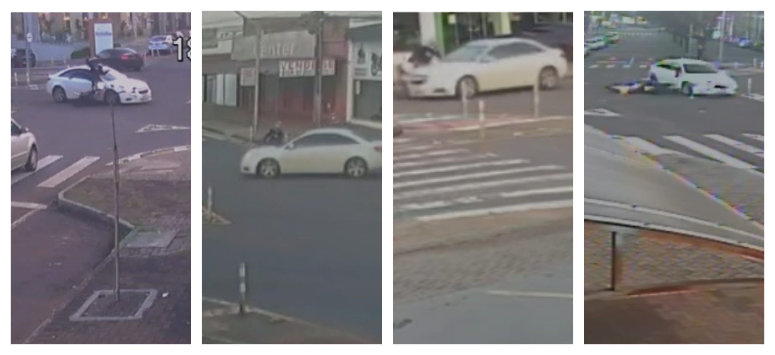 Câmeras flagram colisão entre carro e moto na Avenida Piquiri esquina com Rua Paraná