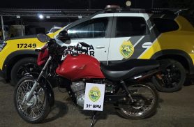 PM apreende motocicleta sem licenciamento e conduzida por homem sem CNH em Assis Chateaubriand PM apreende motocicleta sem licenciamento e conduzida por homem sem CNH em Assis Chateaubriand