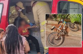 Menino venezuelano de 11 anos quebra o braço após perder controle de bicicleta sem freio