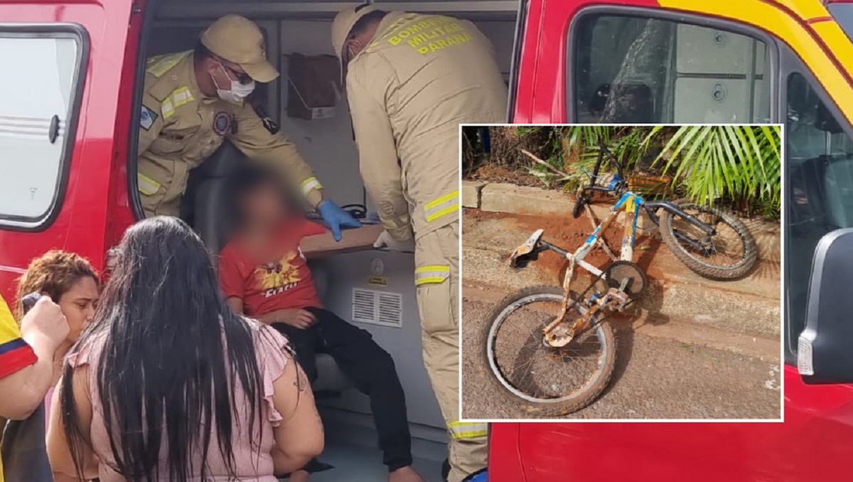 Menino venezuelano de 11 anos quebra o braço após perder controle de bicicleta sem freio