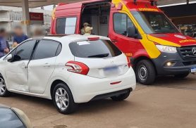 Estacionamento de posto de combustíveis é palco de acidente com vítima