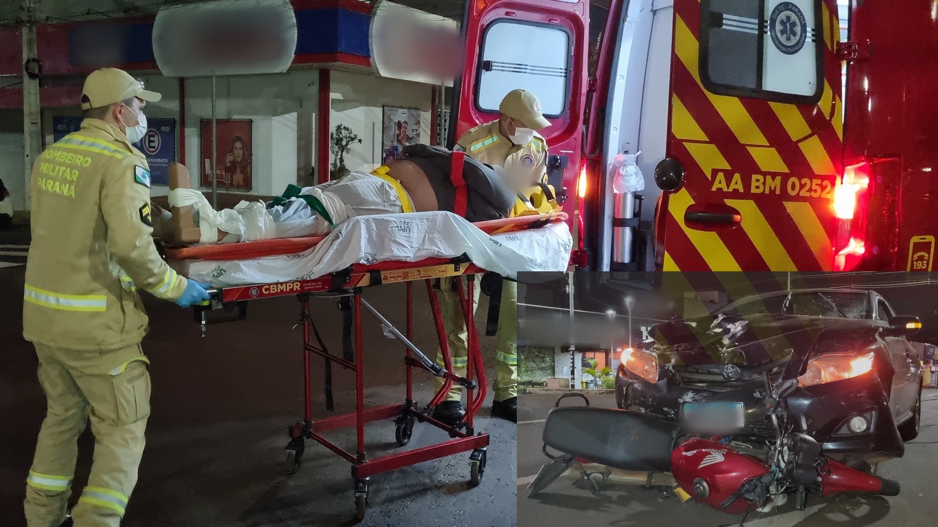 Motociclista fica ferido após colisão com Corolla no Centro de Cascavel