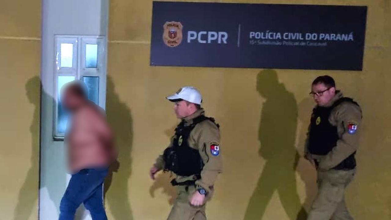 Homem é detido após confusão com vizinhos e depredação de veículo em Cascavel