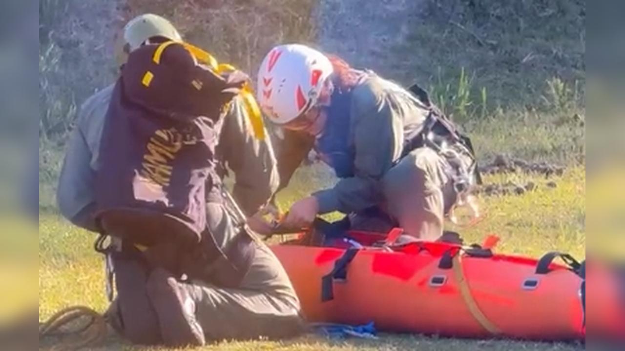 Paciente é resgatado no Morro Araçatuba, em Tijucas do Sul