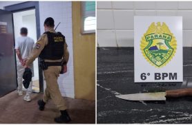 Homem ameaça mulher com faca e é detido pela PM em Cascavel