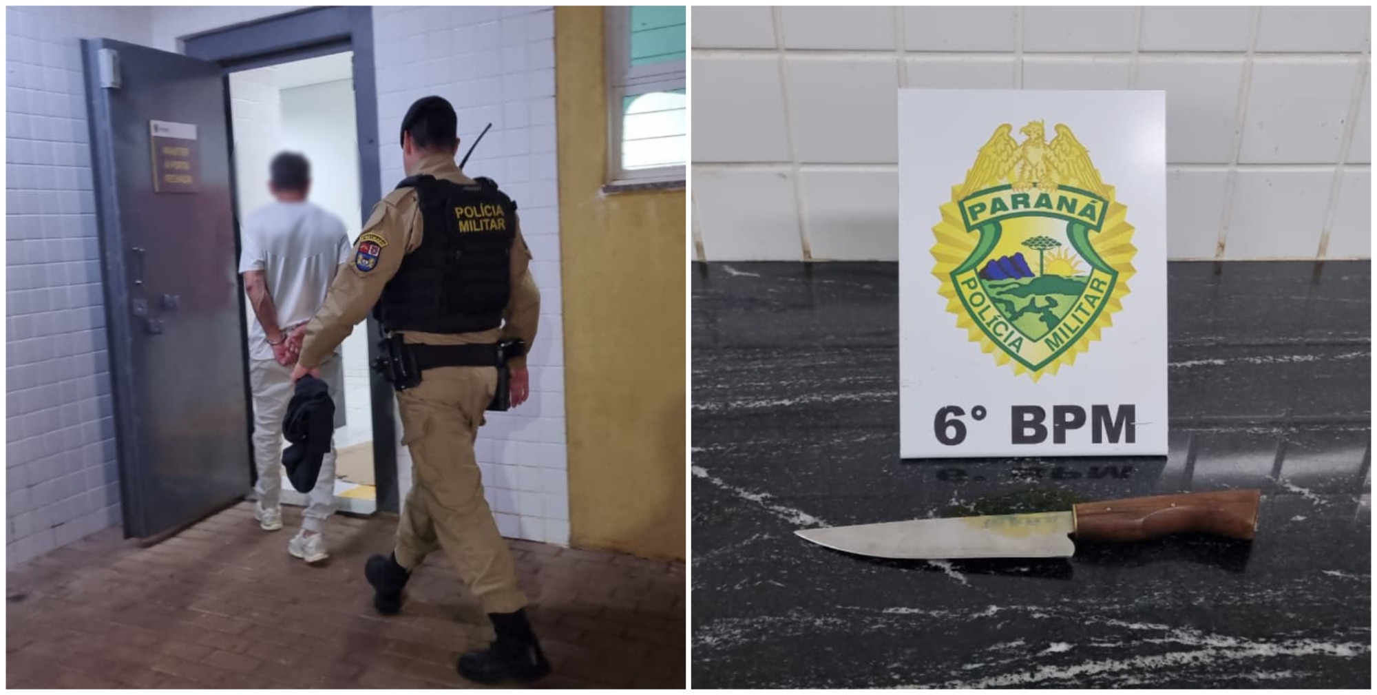 Homem ameaça mulher com faca e é detido pela PM em Cascavel