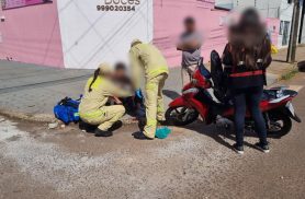 Motociclista é socorrido pelo Siate após acidente de trânsito no Cancelli