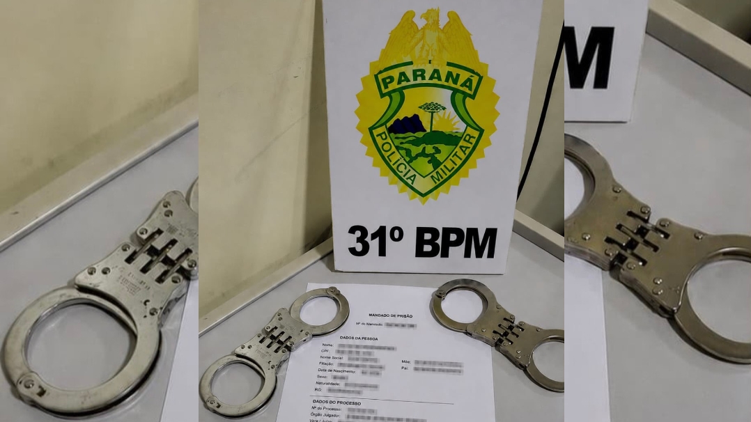 Imagem referente a Homem com mandado de prisão em aberto é localizado e preso pela PM em Palotina