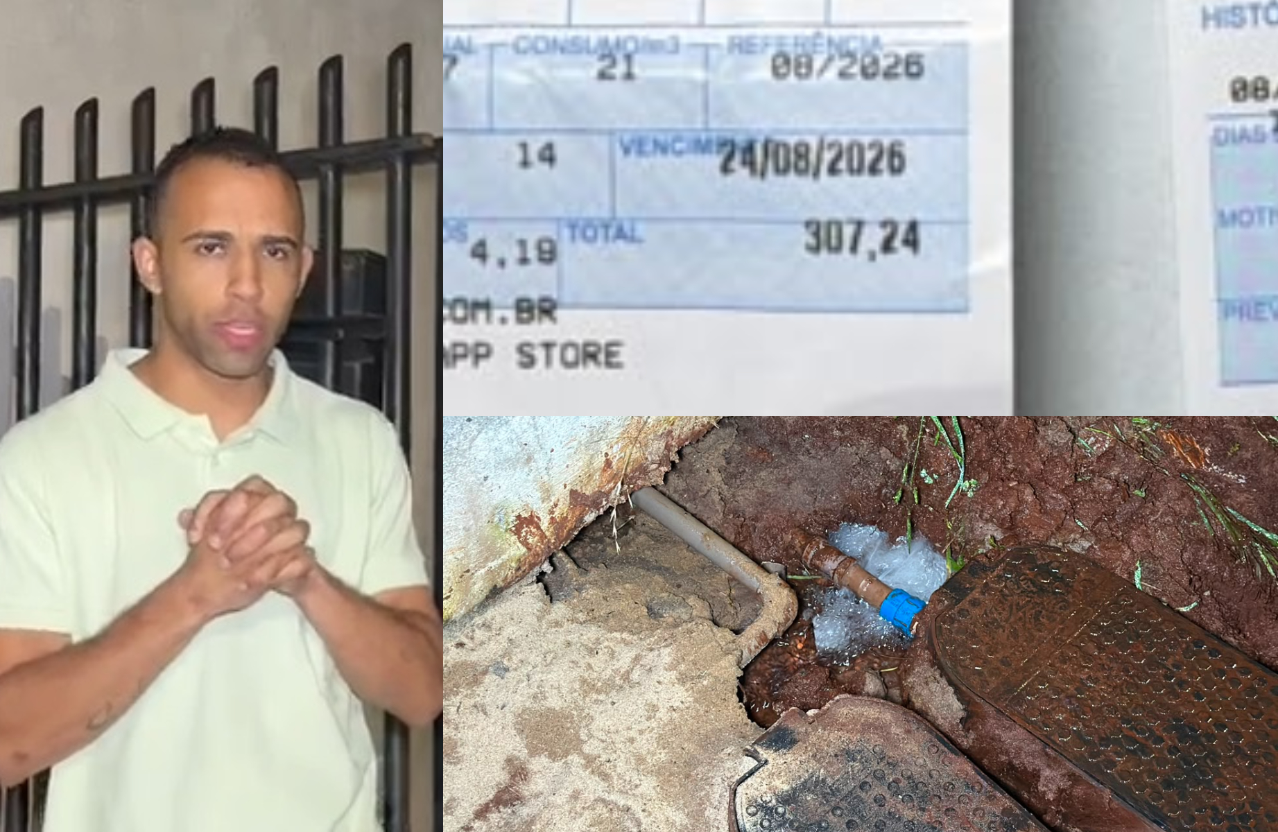 “A gente paga por algo que não consome”, reclama morador após conta de água passar de R$ 300