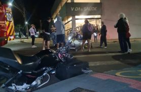 Motociclista fica ferido após colisão com carro no Centro de Cascavel