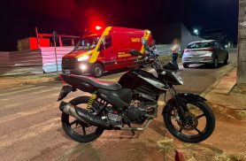 Jovem de 19 anos fica ferido após acidente entre moto e HB20 no Riviera