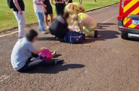 Casal fica ferido após sofrer queda de moto na Avenida das Torres
