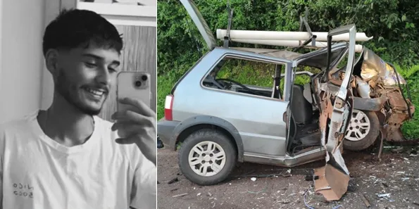Rafael Augusto da Silva, 20 anos, morre após colisão entre carros na PR-493 Imagem referente a Rafael Augusto da Silva, 20 anos, morre após colisão entre carros na PR-493