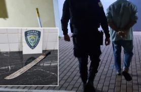 Discussão por ciúmes termina em ameaça com facão e homem de 62 anos detido