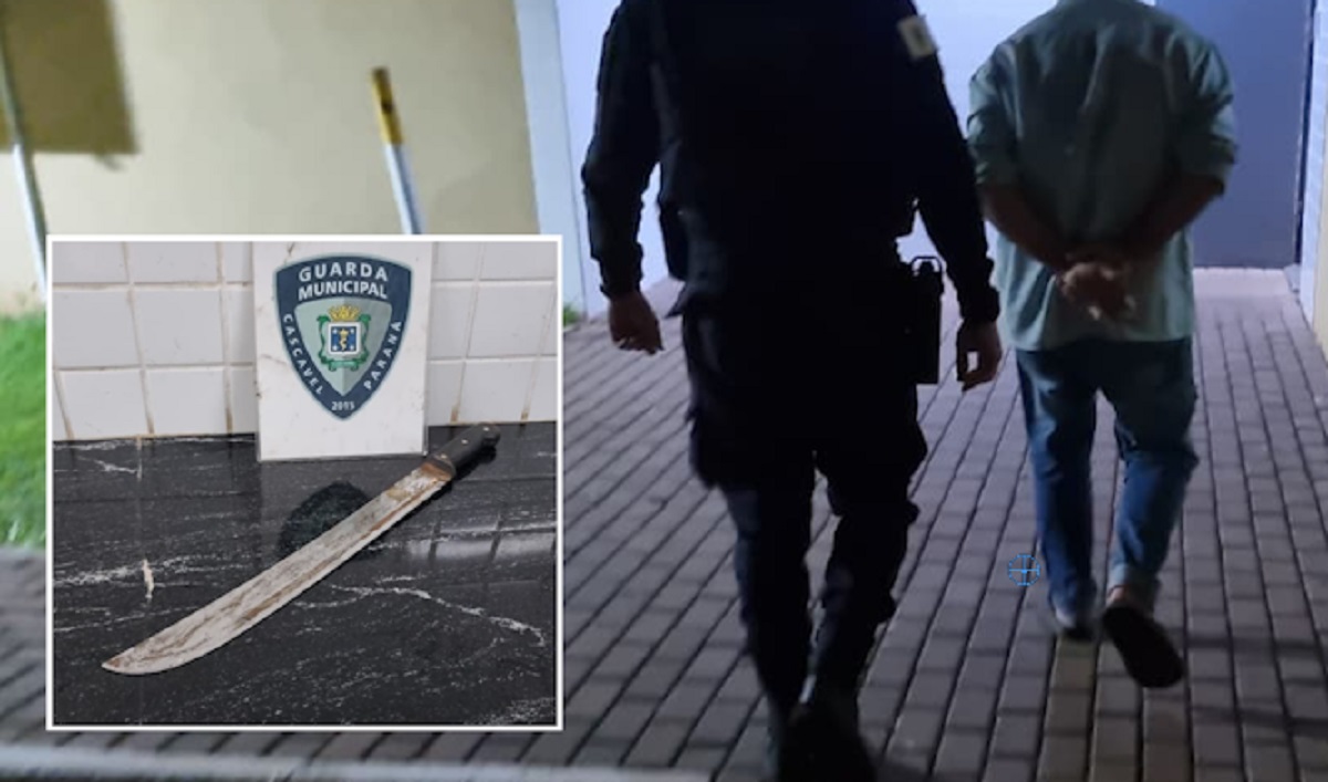 Discussão por ciúmes termina em ameaça com facão e homem de 62 anos detido