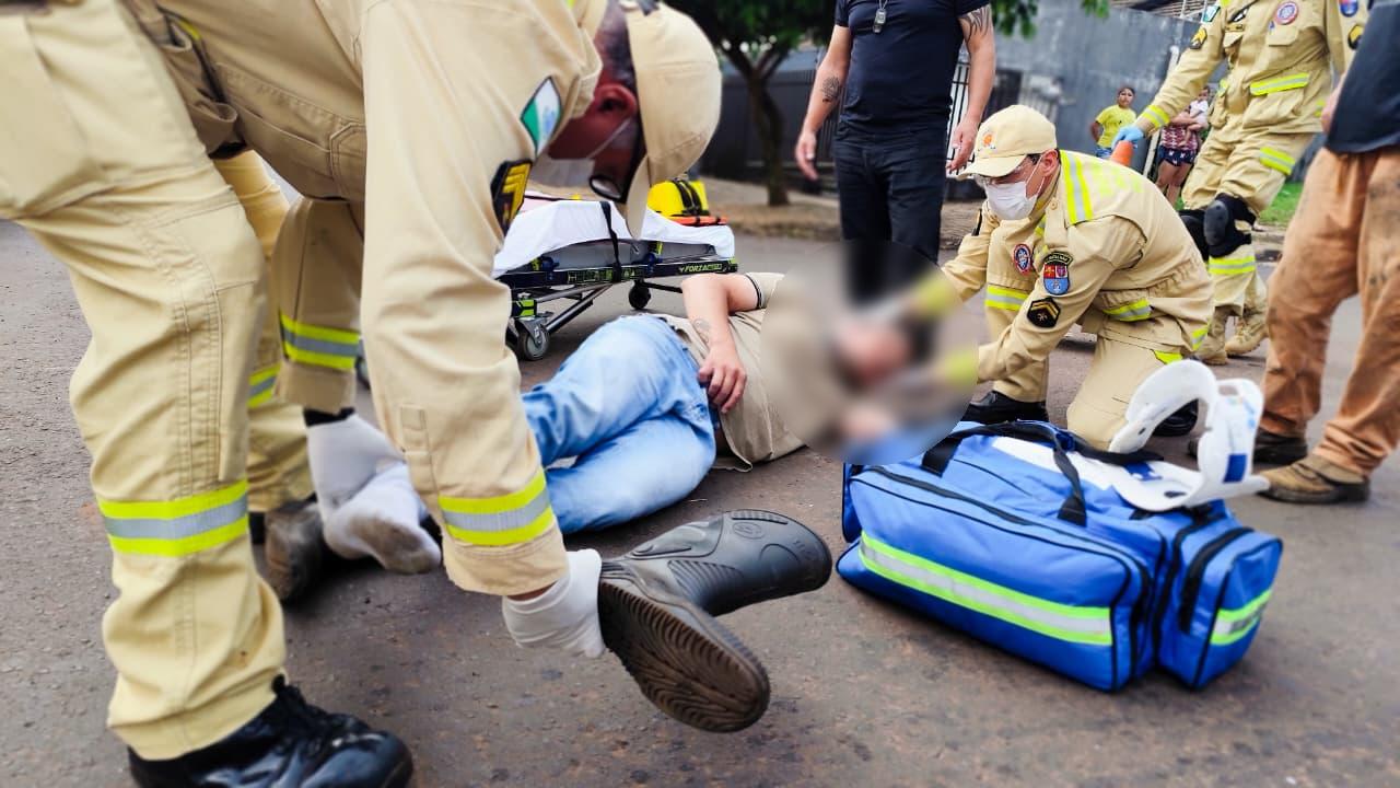 Acidente de trânsito no Alvorada deixa motociclista ferido