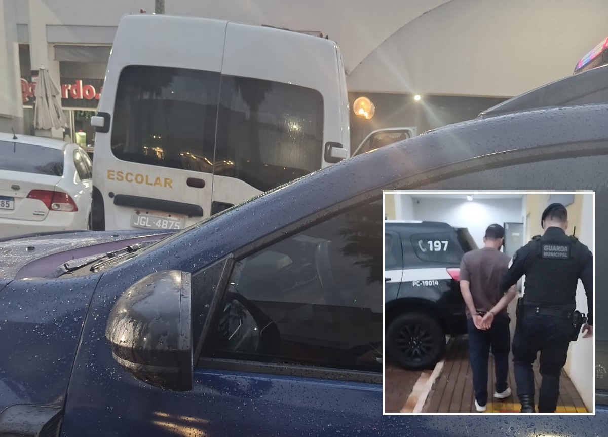 Guarda Municipal recupera van furtada e detém homem em shopping de Cascavel
