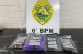 Jovem é preso pela PM com mais de 1,3 kg de maconha e rastreador GPS no Jardim Itália, em Cascavel