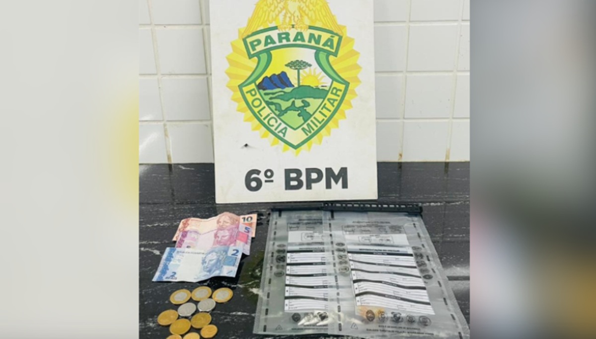 ‘Deu ruim’: jovem tenta se livrar de droga e é preso pela PM no Centro de Cascavel