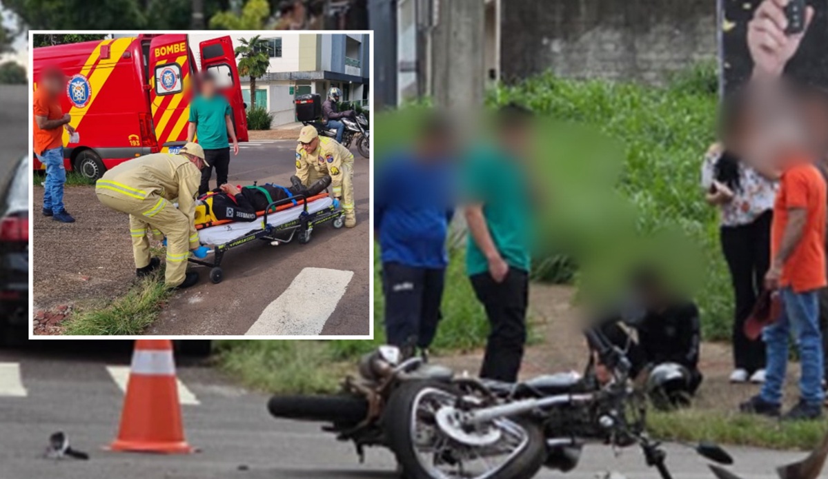 Batida entre carro e moto deixa duas vítimas: condutor de 30 e passageiro de 57