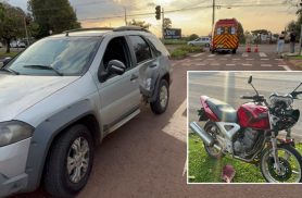 Jovem tem ferimentos graves e amnésia após forte batida entre moto e carro na região do HU Jovem tem ferimentos graves e amnésia após forte batida entre moto e carro na região do HU