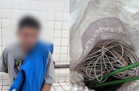 Ladrão é flagrado furtando fios e acaba ferido durante tentativa de fuga no Santa Cruz