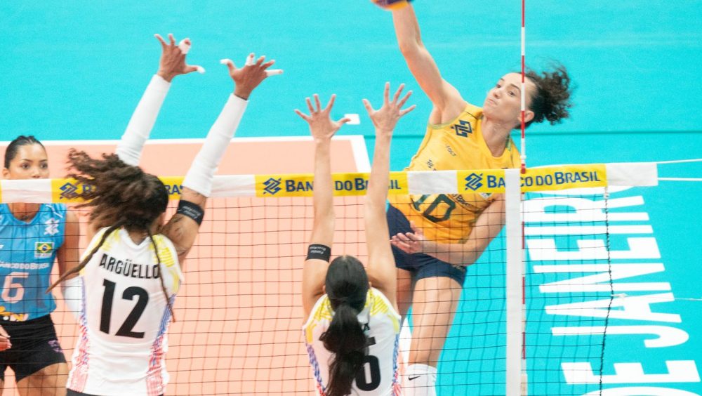 Brasil supera Venezuela em estreia no Sul-Americano de vôlei feminino Imagem referente a Brasil supera Venezuela em estreia no Sul-Americano de vôlei feminino