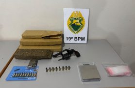 Casal é preso com mais de 3 kg de maconha e revólver em Toledo