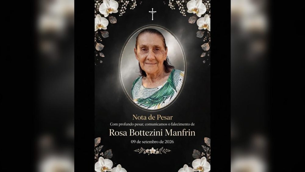 Morre Rosalina Bottezini Manfrin, pioneira de Toledo, aos 88 anos Imagem referente a Morre Rosalina Bottezini Manfrin, pioneira de Toledo, aos 88 anos