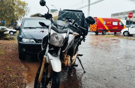 Motociclista fica ferido após acidente com carro em Cascavel
