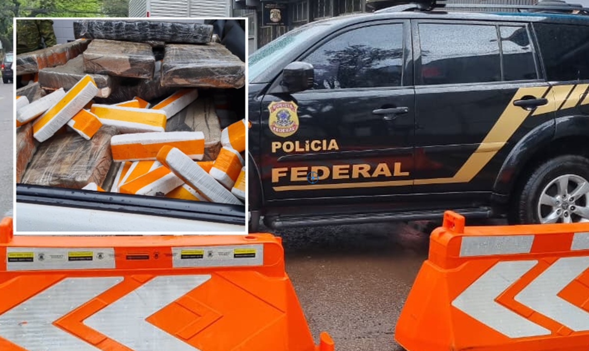 Carga de maconha apreendida em operação com aeronave chega à delegacia da PF