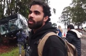 Forte chuva: Motorista chegou a parar antes do acidente mas logo após retornar saiu da pista