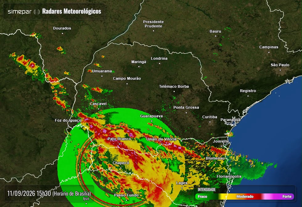 Imagem referente a Defesa Civil emite alerta laranja para risco de fortes temporais em Cascavel nas próximas horas