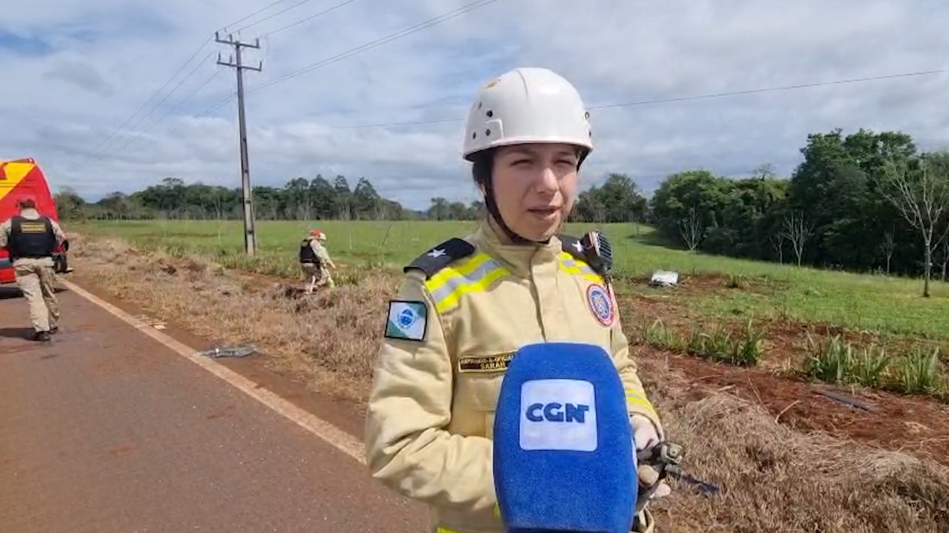 Aspirante Sarah explica resgate de vítimas após S10 capotar na PR-180 em Cascavel